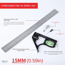 Load image into Gallery viewer, 12-Inch Adjustable Stainless Steel Precision Angle Measuring Tool