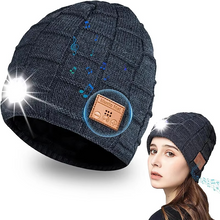 Load image into Gallery viewer, Wireless Bluetooth Music Beanie with Built‑In Headphones and LED Light