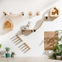 Load image into Gallery viewer, Wall-Mounted Cat Stairway and Scratching Post