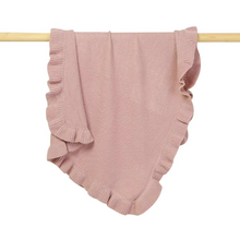 Load image into Gallery viewer, Ruffle Baby Blanket Embroidered Soft Knitted Newborn Blanket