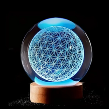 Load image into Gallery viewer, Enchanting 3D Flower of Life Crystal Ball with Color-Changing USB Nightlight