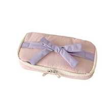 Load image into Gallery viewer, Minimalist Korean Fabric Pencil Case with Bowknot Design