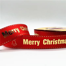 Load image into Gallery viewer, Christmas Printed Polyester Ribbon for Handmade Decoration and Gift Wrapping, 15ft x 1in