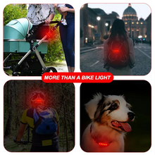 Load image into Gallery viewer, USB Rechargeable Rear Bike Tail Light – Ultra-Bright Red LED Cycle Safety Light
