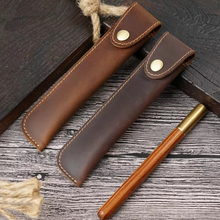 Load image into Gallery viewer, Genuine Leather Pencil Case, Travel Pen Sleeve for Journals and Fountain Pens