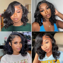 Load image into Gallery viewer, Short Peruvian Body Wave Hair Bundles 3/4 Pack Deals, 100% Unprocessed Virgin Human Hair, Loose Body Weave
