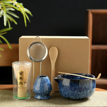 Load image into Gallery viewer, Japanese Matcha Tea Set with Bamboo Whisk, Scoop, Bowl and Holder – 6 Piece Complete Matcha Making Kit