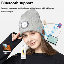 Load image into Gallery viewer, Wireless Bluetooth Music Beanie with Built‑In Headphones and LED Light