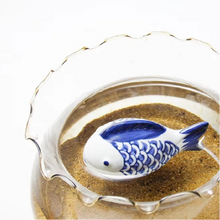 Load image into Gallery viewer, Blue and White Porcelain Floating Koi Fish Desktop Ornament