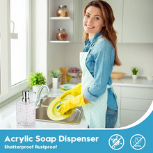 Load image into Gallery viewer, Clear Acrylic Soap Dispenser with Silver Pump 10 oz Transparent