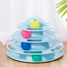 Load image into Gallery viewer, Interactive Cat Tower Toy with Roller Balls, Multi-Level Puzzle Track for Kittens and Cats