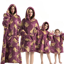 Load image into Gallery viewer, Oversized Hoodie Blanket with Pumpkin Pattern and Fleece Flannel Blend, Machine Washable