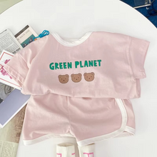 Load image into Gallery viewer, 2PCS Summer Baby Outfit Set, Cotton Short Sleeve Top and Shorts for Infants and Toddlers