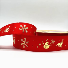 Load image into Gallery viewer, Christmas Printed Polyester Ribbon for Handmade Decoration and Gift Wrapping, 15ft x 1in