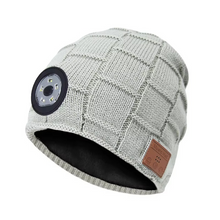 Load image into Gallery viewer, Wireless Bluetooth Music Beanie with Built‑In Headphones and LED Light