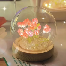 Load image into Gallery viewer, Handmade Artificial Tulip LED Night Light Bedside Table Lamp for Bedroom and Gift Decor