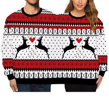 Load image into Gallery viewer, Double Ugly Christmas Couple Sweater Funny Siamese Twins 3D Printed Pullover for Couples