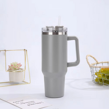 Load image into Gallery viewer, Stainless Steel Insulated Tumbler with Straw and Handle – 40 oz Large Capacity Thermal Cup