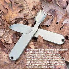 Load image into Gallery viewer, Compact 2-in-1 Camping Cutlery Set - Detachable Knife and Fork, Ideal for Travel
