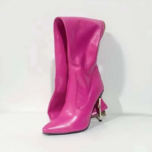 Load image into Gallery viewer, Red Stiletto Over-the-Knee Boots with Back Zip
