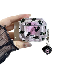 Load image into Gallery viewer, Wireless Earphone Protective Sleeve Black Cat Design Soft Furry Case By Yusha