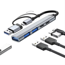 Load image into Gallery viewer, USB C Hub 5-in-2 Adapter with 65W PD Charging and USB 3.0 Ports for Laptops