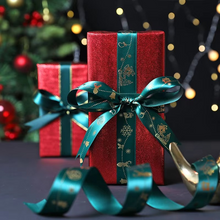 Load image into Gallery viewer, Christmas Printed Polyester Ribbon for Handmade Decoration and Gift Wrapping, 15ft x 1in