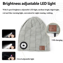 Load image into Gallery viewer, Wireless Bluetooth Music Beanie with Built‑In Headphones and LED Light