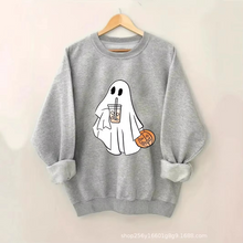 Load image into Gallery viewer, Cartoon Ghost Print Crewneck Sweatshirt for Street and Casual Style
