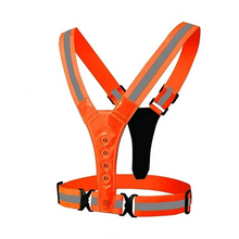 Load image into Gallery viewer, LED Reflective Safety Vest with Adjustable Straps and USB Rechargeable Lights