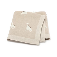 Load image into Gallery viewer, Cotton Knitted Baby Blanket, Soft Swaddle and Stroller Cover, Dinosaur Design