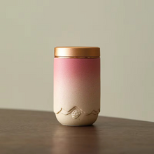 Load image into Gallery viewer, Ceramic Tea Jar with Airtight Tin Lid, Compact Tea Storage and Decorative Home Container