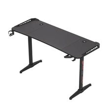 Load image into Gallery viewer, Adjustable Height Gaming Desk, Computer Standing Desk with RGB LED Lights, Black