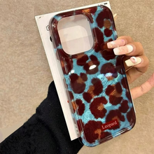 Load image into Gallery viewer, Vortex Pattern Color Block Phone Case with Pink and Green Leopard Design
