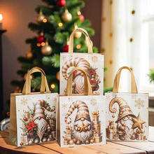 Load image into Gallery viewer, Christmas Santa Claus Non-Woven Gift Tote Bags with Handles, Festive Reusable Gift Packaging, Set of 4–12