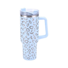 Load image into Gallery viewer, Leopard Print Insulated Tumbler with Handle and Straw 40oz Stainless Steel
