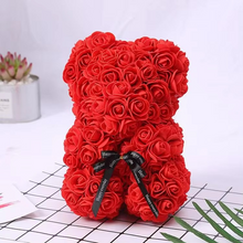 Load image into Gallery viewer, 9.8in Artificial Rose Teddy Bear Gift with Display Box - Romantic Anniversary or Valentine's Day Decor