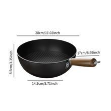 Load image into Gallery viewer, Traditional Flat Bottom Non Stick Iron Work Wok Fry Pan for Everyday Cooking