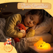 Load image into Gallery viewer, Silicone Fox Night Light, Rechargeable, Dimmable & Timer