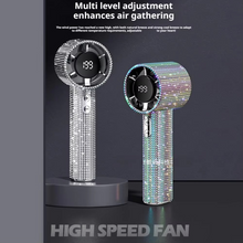 Load image into Gallery viewer, Diamond-Embellished Portable Fan with 199 Speed Settings and Type-C Recharge