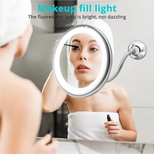 Load image into Gallery viewer, Flexible Gooseneck LED Makeup Mirror with 10X Magnification and 360 Degree Rotating Suction Mount