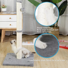 Load image into Gallery viewer, Tall Sisal Cat Scratching Post with Dangling Ball for Indoor Cats and Kittens