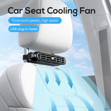 Load image into Gallery viewer, Car Headrest Cooling Fan 3 Speed Adjustable Electric Car Seat Fan 5V/2A Car Rear Backrest Fan Car Interior Accessories