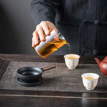 Load image into Gallery viewer, Black Sandalwood Handle Coarse Pottery Tea Strainer with Integrated Tea Filter