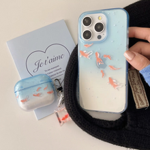 Load image into Gallery viewer, Blue Gradient Koi Splash Ink Transparent Glossy Case for iPhone