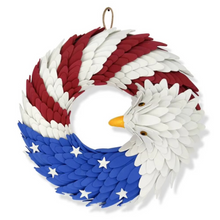 Load image into Gallery viewer, Patriotic Eagle American Flag Wreath for Independence Day