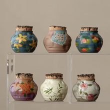 Load image into Gallery viewer, Hand Painted Wisteria Ceramic Tea Caddy