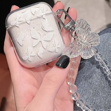 Load image into Gallery viewer, Sparkling Pink Butterfly Print Protective Case for Wireless Earbuds