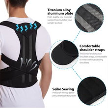 Load image into Gallery viewer, Adjustable Back Brace Posture Corrector for Men and Women, Lumbar and Shoulder Support for Better Alignment