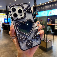 Load image into Gallery viewer, Butterfly Glitter Diamond Mirror Case for iPhone